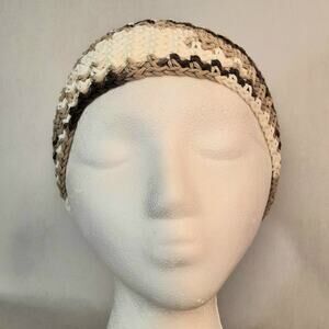 💎Handmade Crochet Headband Brown Taupe White One Size